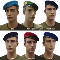 BERET MILITAIRE BORD EN CUIR